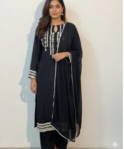 PEACH COLOUR COTTON CHICKENKARI CO-ORD SET gffgyghjjhg